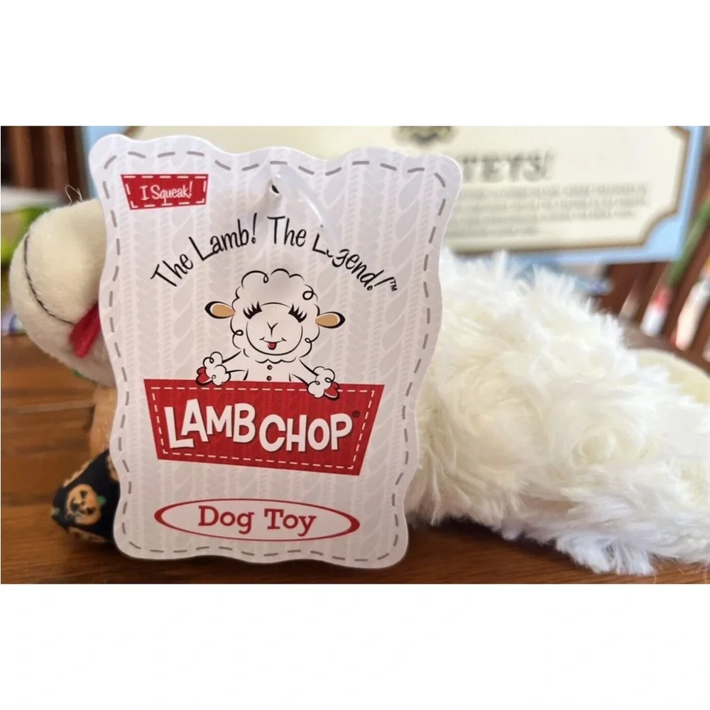 LAMB CHOP WITH PUMPKIN HALLOWEEN DOG TOY WITH SQUEAKERS 6